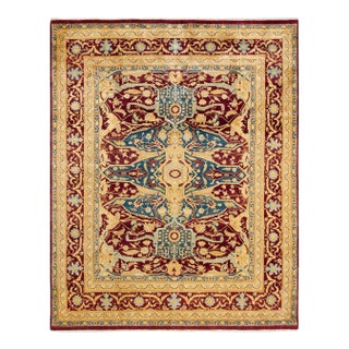 Mogul, One-of-a-Kind Hand-Knotted Area Rug - Red, 8' 2" x 10' 2" For Sale