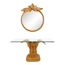 Example of Console Table With Mirror Set
