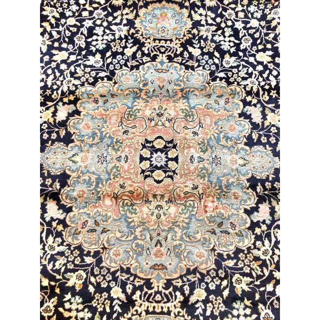 LARGE ANTIQUE LAVER KIRMAN ORIENTAL WALL TAPESTRY HAND MADE WOOL AND SILK 138 x 98 INCHES This is a beautiful, intricately...