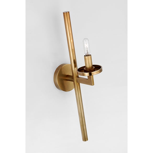 Visual Comfort Kelly Wearstler for Visual Comfort Signature Liaison Single Sconce in Antique-Burnished Brass For Sale - Image 4 of 7