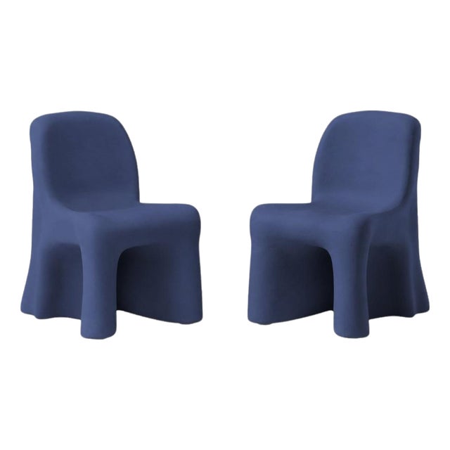 Blue Dalila Armless Outdoor Chairs by Gaetano Pesce for Cassina, Set of 2 For Sale