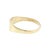 A simple late 20th-century vintage 14k gold horizontal signet ring. The ring features a smooth, rectangular face with a...