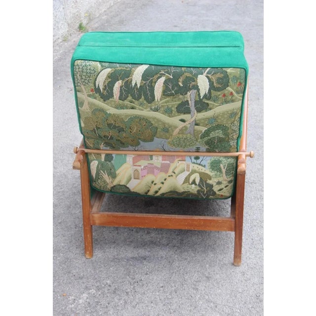 Italian Green Walnut Armchair, 1940s For Sale - Image 14 of 17