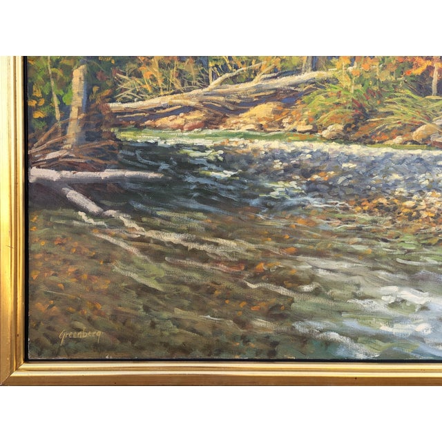 Jerry Greenberg "Arkansas River Ozarks" Contemporary Realistic Forested Landscape Painting, 1995 For Sale - Image 9 of 12