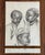 Mid 20th Century Old Master Artwork Drawings: Leonardo, Bruegel, Van Eyck, Clouet, Watteau (Set of 5) - Unknown Artist For Sale - Image 9 of 9