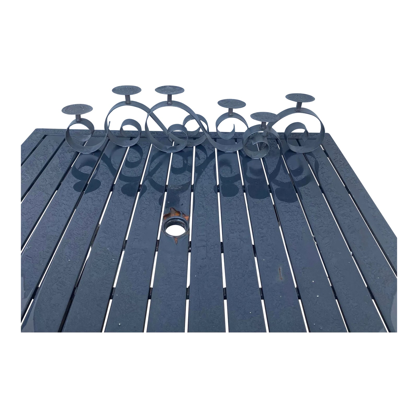 1990s Rod Iron Candle Holder Six Candle Platforms Chairish