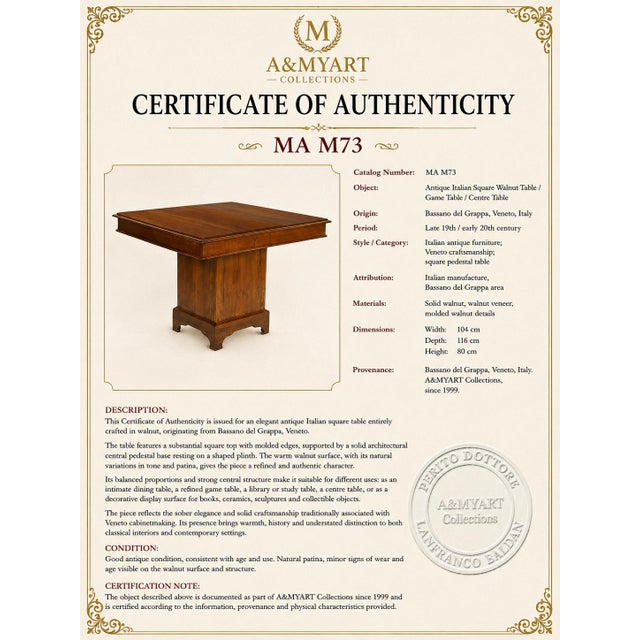 19th-Century Italian Walnut Game or Dining Table For Sale - Image 11 of 14