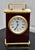 Vintage (1980's) Desk/Mantel Clock has a Traditional Style. Made by Howard Miller. Wood, Composite and Brass. Roman...