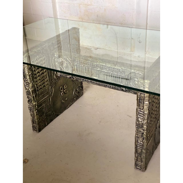 Silver 1960s Adrian Pearsall for Craft Associates Brutalist Glass Dining Table, Attributed For Sale - Image 8 of 12