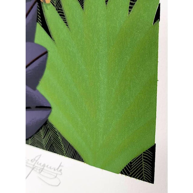 1970s Art Naif Framed Serigraph Screen Print, "La Femme Diable", 1974, by Philippe-Auguste, Salnave For Sale - Image 14 of 16