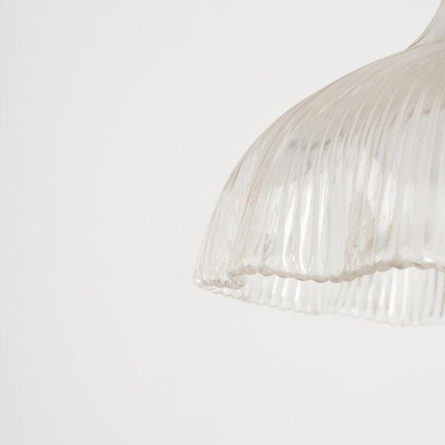 Antique Reclaimed Glass Pendant Light from Holophane, 1940s For Sale - Image 6 of 7