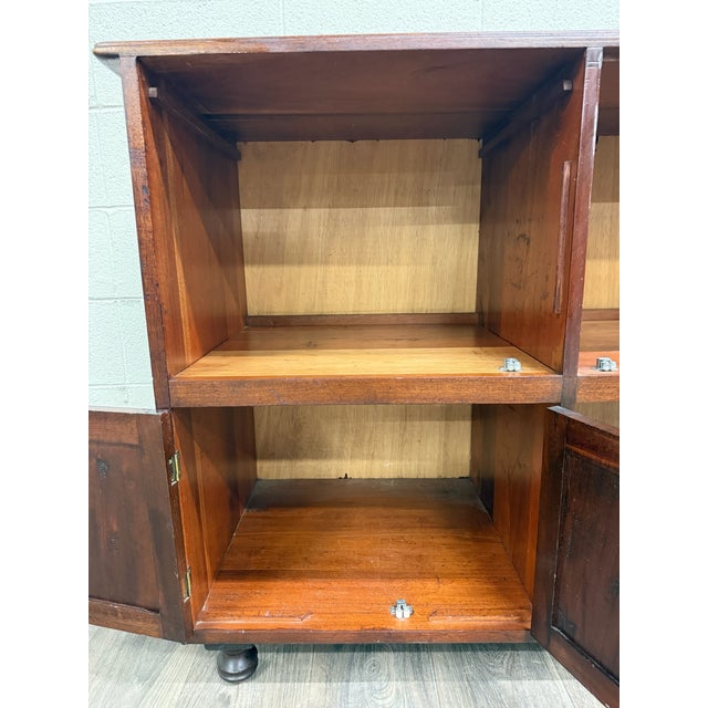 Vintage Hand Carved Solid Wood Mexican Colonial Server Credenza For Sale - Image 13 of 18
