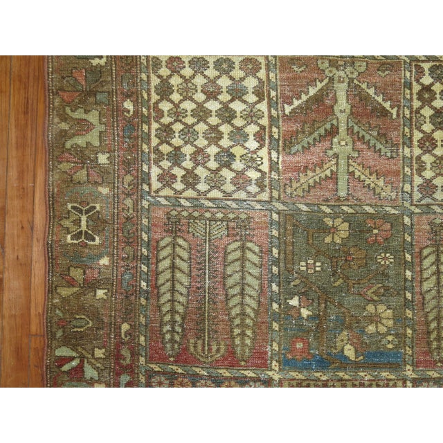 Persian Antique Zabihi Collection Persian Garden Design Bakhtiari Rug - 4'1" x 6'4" For Sale - Image 3 of 6