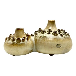 Mid-Century Ceramic Model 3481 Double Vase Sea Urchin by Einer Johansen for Søholm Stoneware, 1960s For Sale