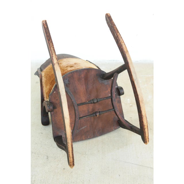 Wood Antique Late 19th Century Solid Wood Empire Style Mahogany Rocking Chair With Rich Patina For Sale - Image 7 of 12