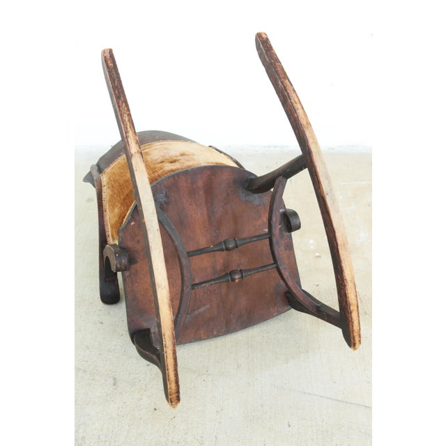 Wood Late 19th Century Antique Solid Wood Mahogany Rocking Chair With Rich Patina For Sale - Image 7 of 12