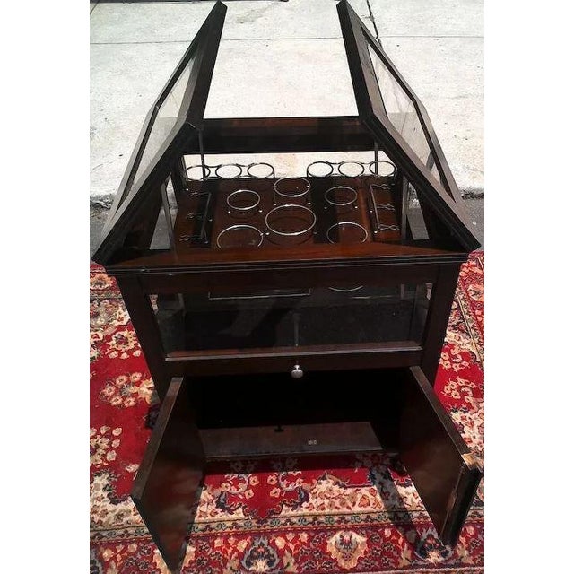Vintage Bar Cart With Pop Up Center and Beveled Glass Chairish