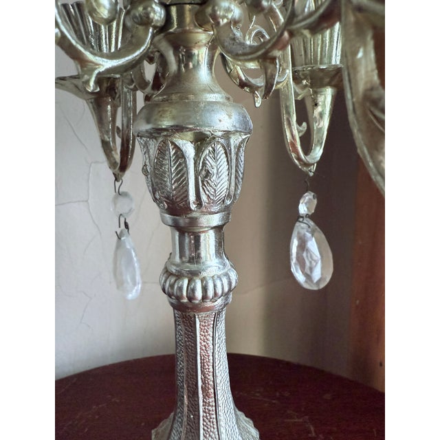Vintage Mid-Century 5 Arm Rococo Style Candelabra, Circa 1950s For Sale - Image 10 of 14