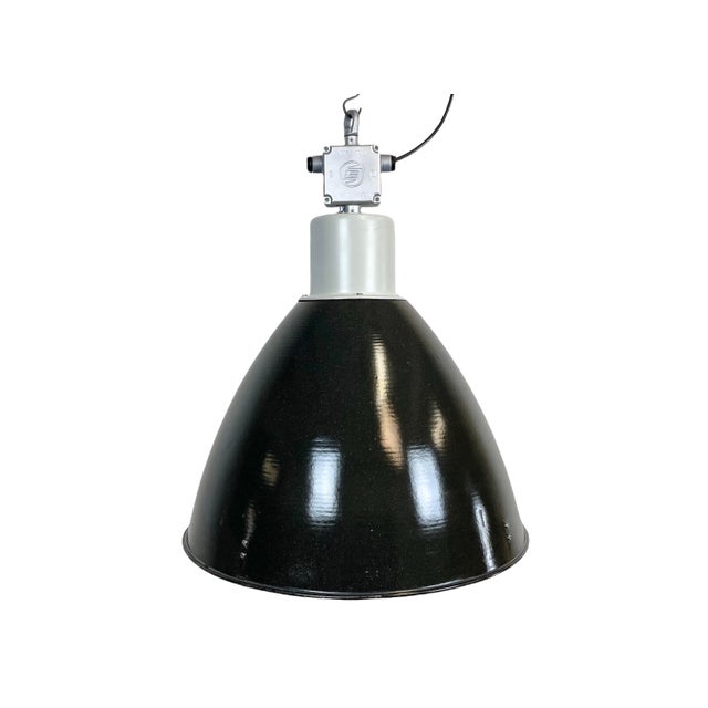 Large Industrial Pendant Lamp in Enamel Factory from Elektrosvit, 1960s For Sale - Image 14 of 14