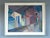 CUBIST STREET Size: 14.8 x 18.1 inches (including frame) Oil on board A mid-century painting presents a quiet street...