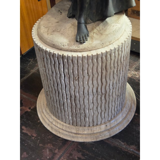 Antique 1900s Large Victory Bronze Statue on Marble Base Snakes Symbol Triumph Over Evil For Sale - Image 15 of 15