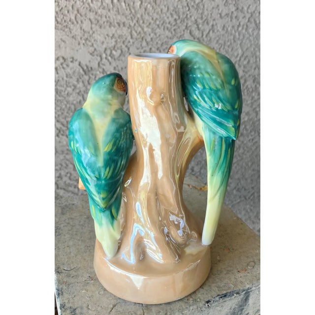 Mid 20th-Century Palm Beach Chic Regency-Style Lusterware Parrot Bud Vase, Japan For Sale - Image 4 of 12