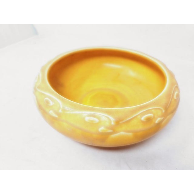 Vintage 1927 Rookwood Pottery Console Bowl 7-3/4" Wide - Matte Yellow Glaze - XXVII - 2157 For Sale - Image 4 of 12