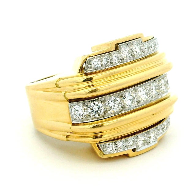 Vintage David Webb 18k Gold & Platinum Diamond Band Ring, Size 8 For Sale - Image 12 of 14
