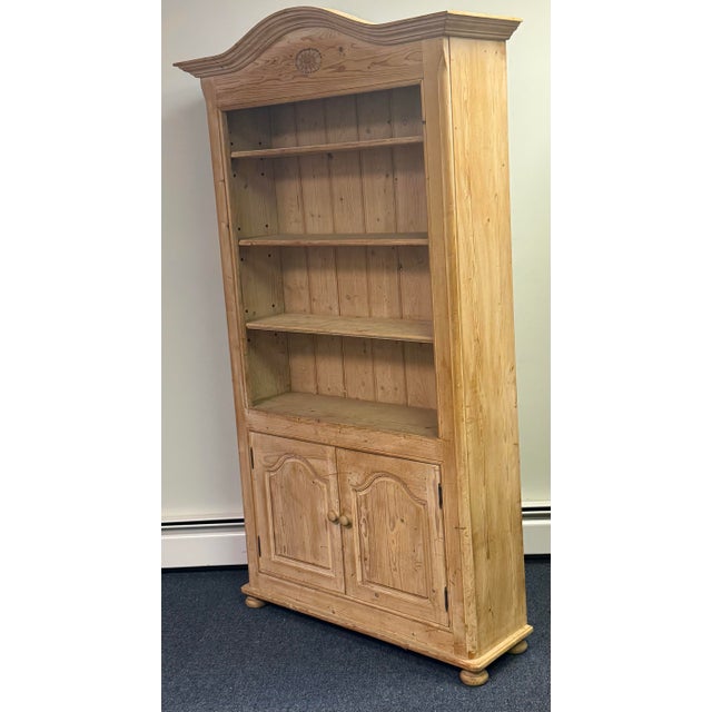 Wood Vintage Cerused Scrubbed Pine Bookcase For Sale - Image 7 of 12