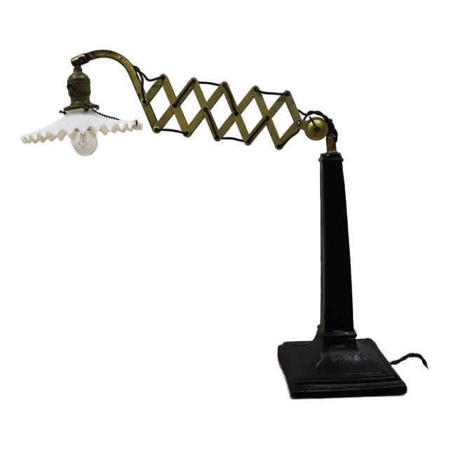 1920s Mexican Industrial Scissor Table Lamp For Sale