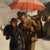 Original large oil on canvas painting of older man courting a younger lady on a sunny road near Lake Garda, Italy. Signed...