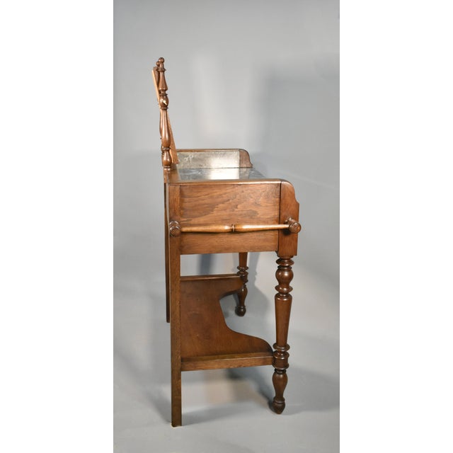 French Louis Philippe Style Washstand in Oak, 1920s For Sale - Image 11 of 16