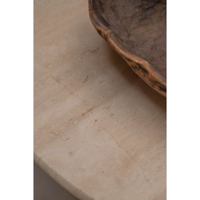 Round Travertine Side Table, Italy, 1970s For Sale - Image 14 of 15