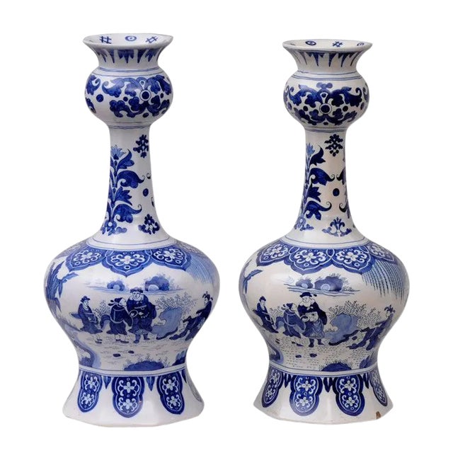 Dutch Delft Vases - a Pair For Sale