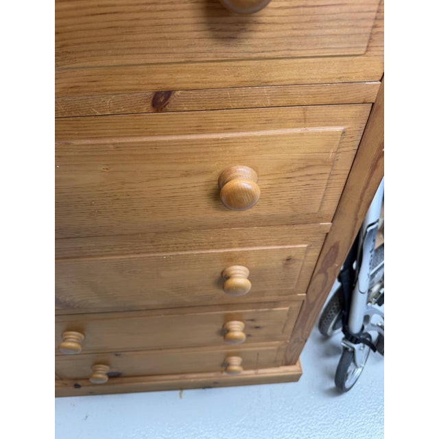 Beige Wide Pine Chest of Drawers For Sale - Image 8 of 9