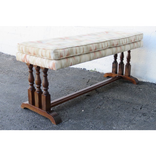 Long Upholstered Bed End Hallway Bench For Sale - Image 13 of 13