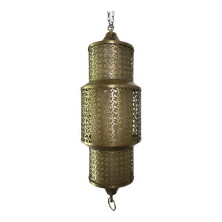 Vintage Moroccan Brass Pendant Lamp For Sale