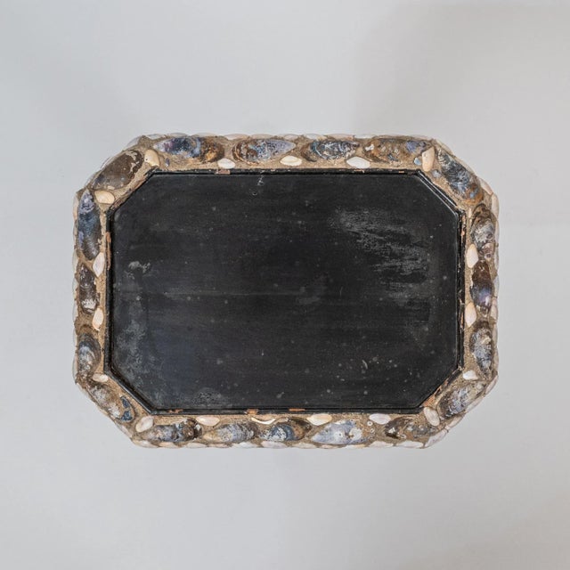 English Regency Shell Encrusted Tri-Pod Pedestal Side Table For Sale - Image 4 of 11