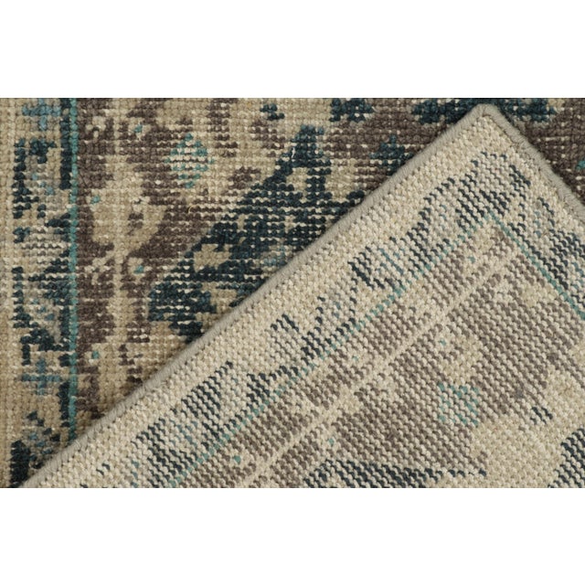 Textile Distressed Style Scatter Rug in Blue, Beige-Brown Pattern by Rug & Kilim For Sale - Image 7 of 7