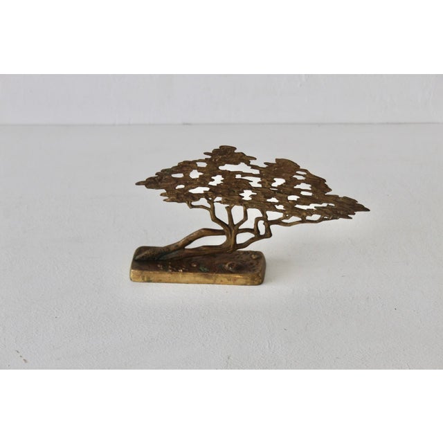 Bijan Style Brass Bonsai Tree Tabletop Sculpture Vintage Mid-Century For Sale - Image 16 of 17