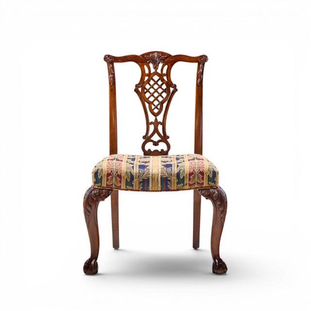Late 20th Century Baker Furniture Stately Homes Chippendale Mahogany Dining Chairs - Set of 8 For Sale - Image 5 of 17