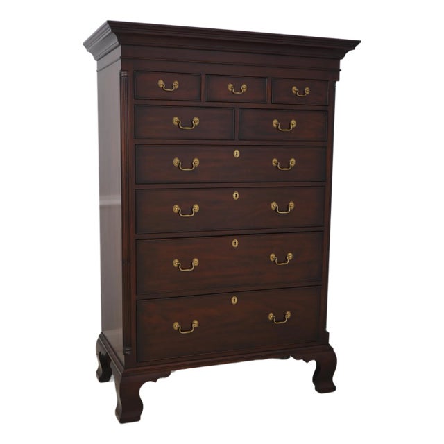 Henkel Harris Mahogany New Market High Chest For Sale