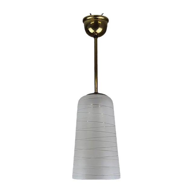 Opaline Glass Pendant Lamp from Rupert Nikoll, 1950s For Sale