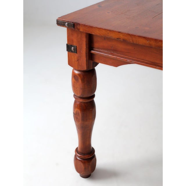 Vintage American Traditional Revival Dining Table With Drawers For Sale - Image 6 of 18