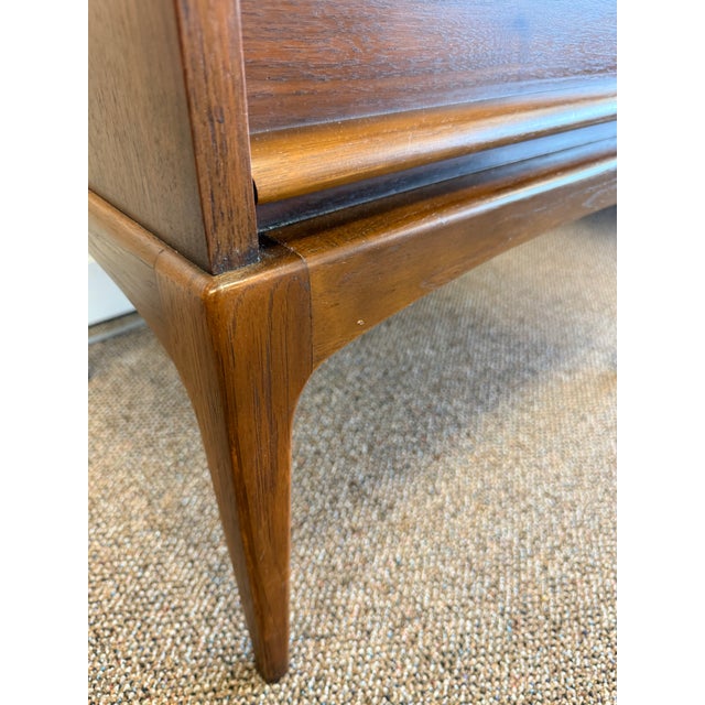 Mid Century Modern Walnut Nightstand by Lane Furniture From the Rhythm Line For Sale - Image 9 of 12