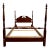 Vintage Queen or Full Size Convertible Low Poster Pediment Bed For Sale