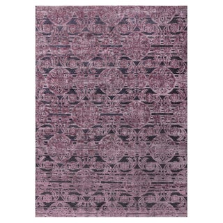 Contemporary Indian Handwoven Silk and Wool Rug by Doris Leslie Blau For Sale