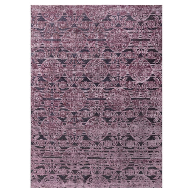 Contemporary Indian Handwoven Silk and Wool Rug by Doris Leslie Blau For Sale