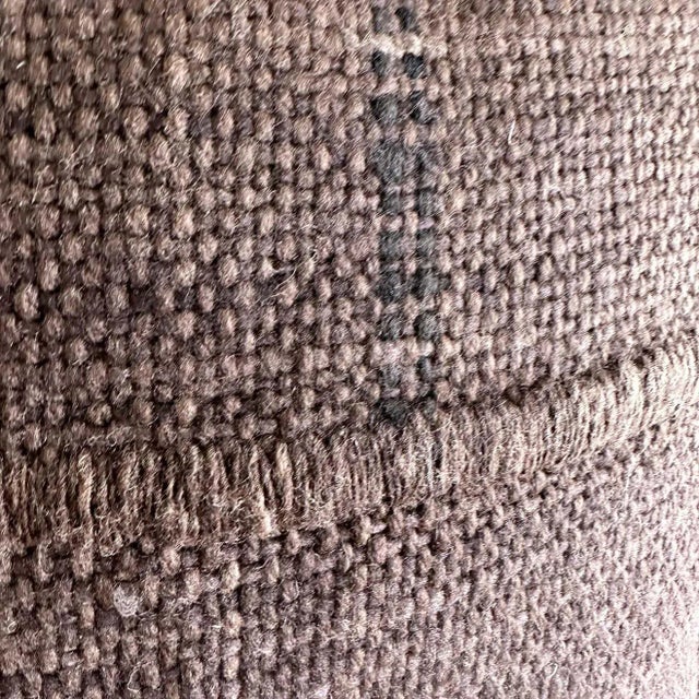 Mid-Century Modern Custom Handmade Wool Pillow With Stripes Includes Down Feather Insert For Sale - Image 3 of 7