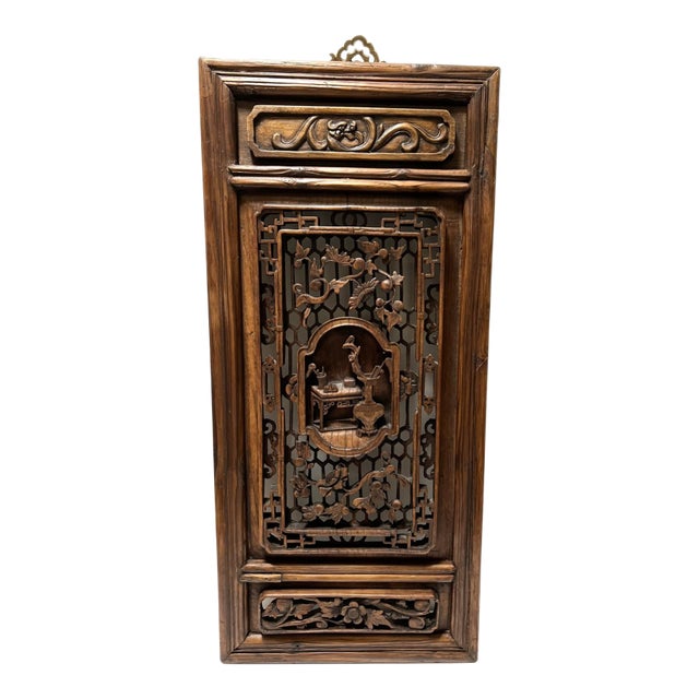 Antique Architecture Artifact Chinese Window Panel Theme of a Scholar's Studio For Sale